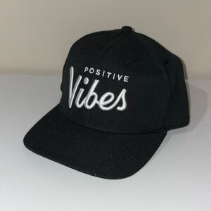 Black Cap with Positive Vibes Embroidery